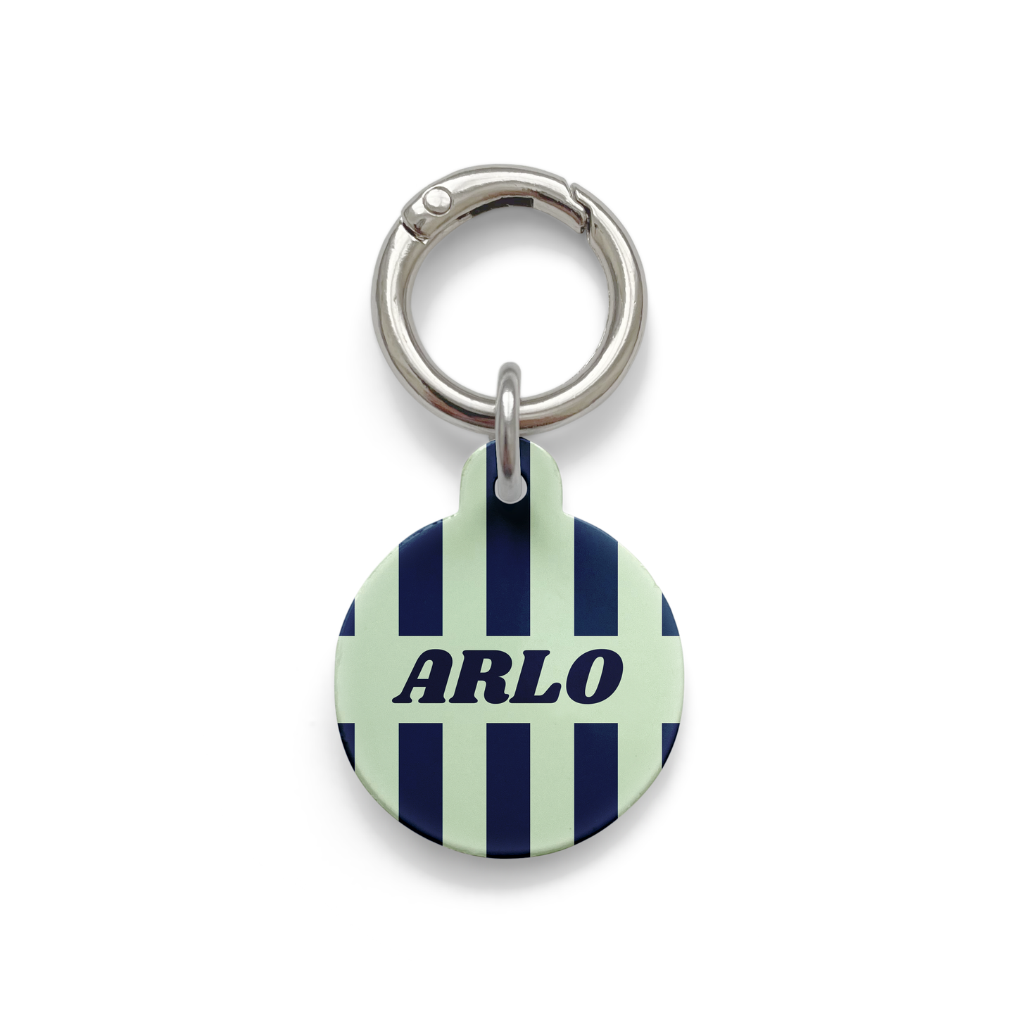 Blue Pinstripe Pet ID Tag