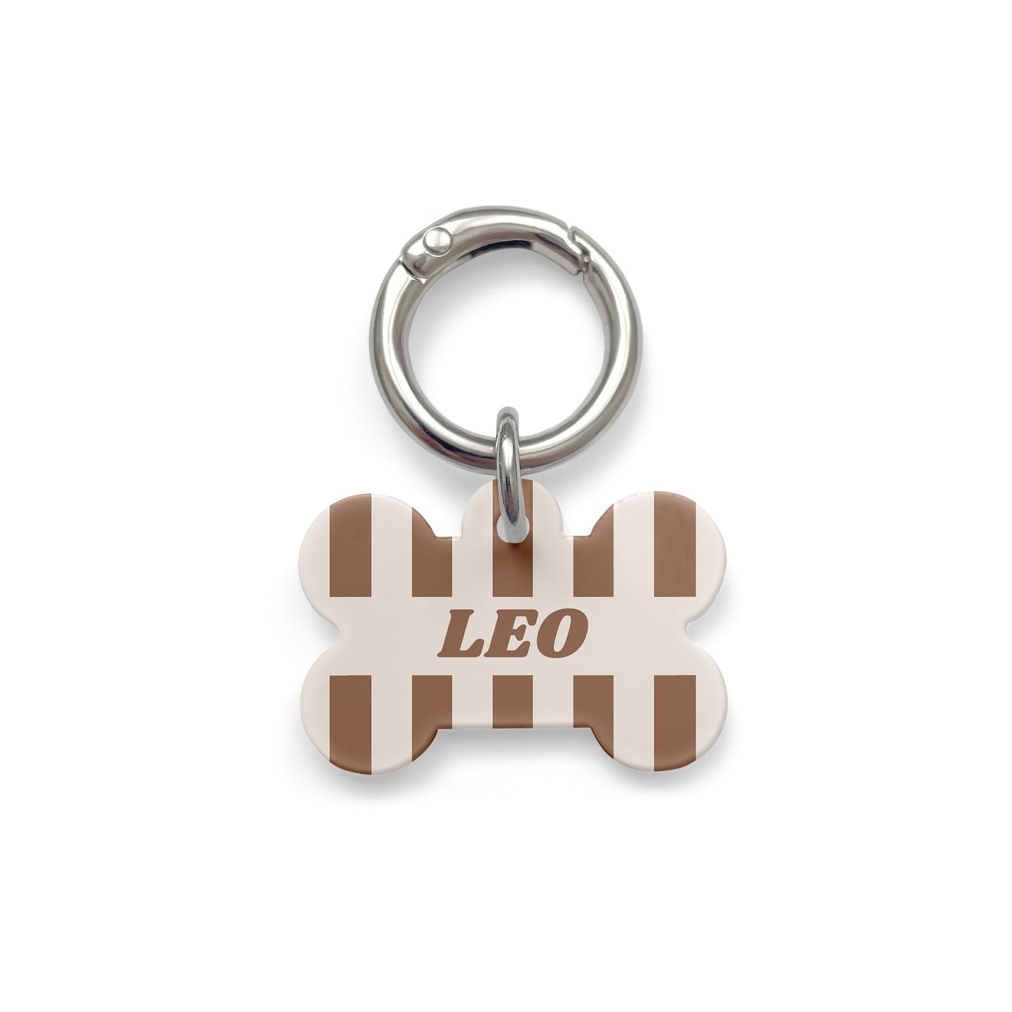 Brown Pinstripe Pet ID Tag