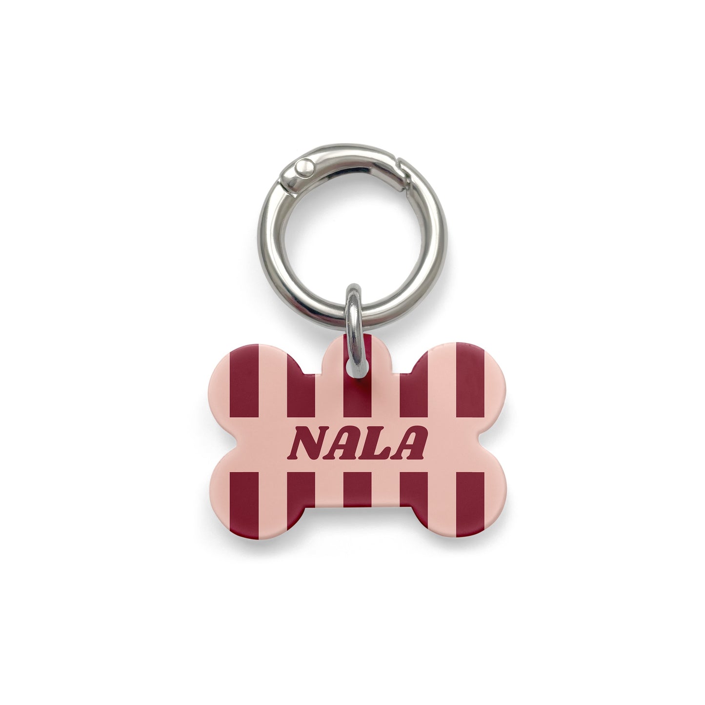Burgundy Pinstripe Pet ID Tag