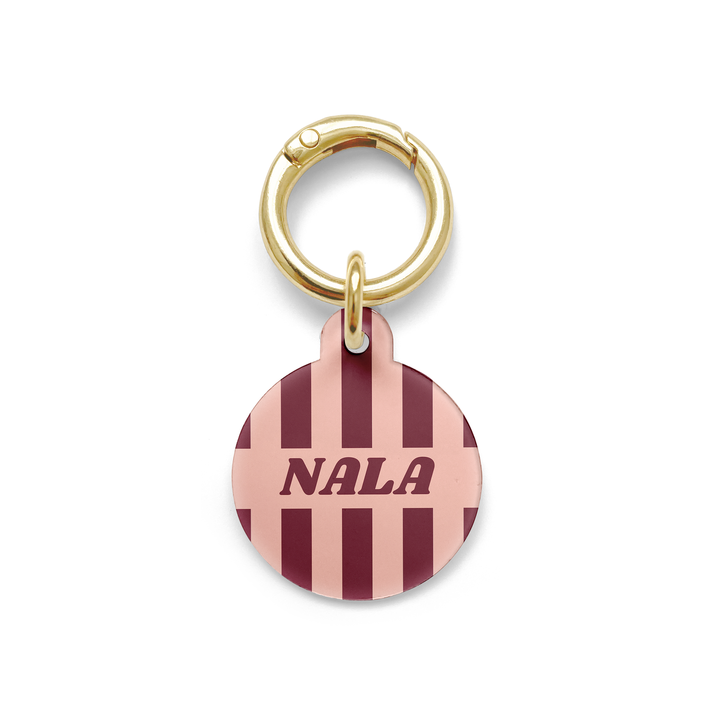 Burgundy Pinstripe Pet ID Tag