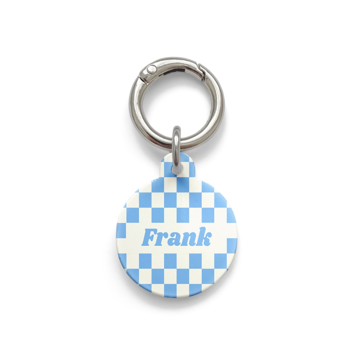 Blue Checkerboard Pet ID Tag