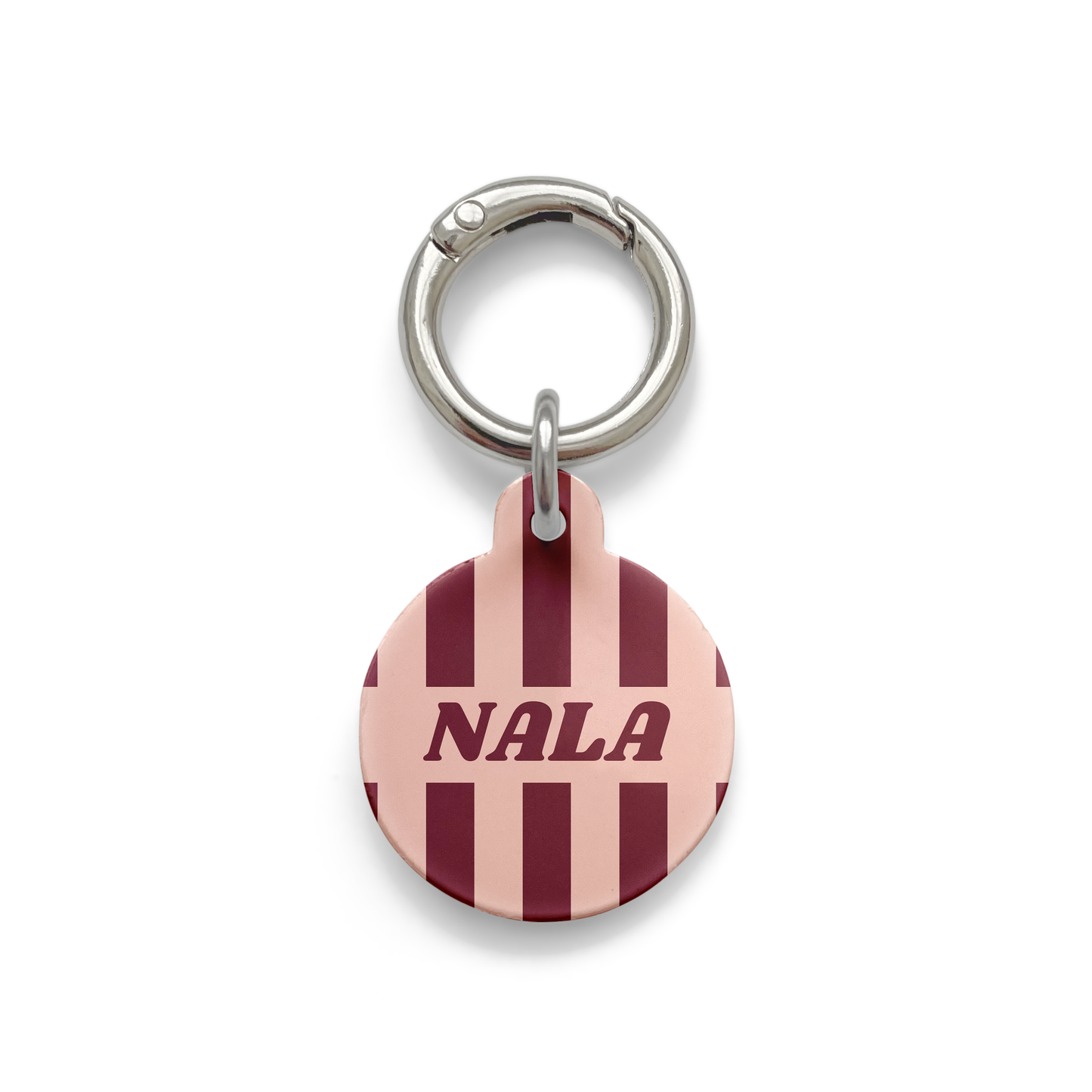 Burgundy Pinstripe Pet ID Tag