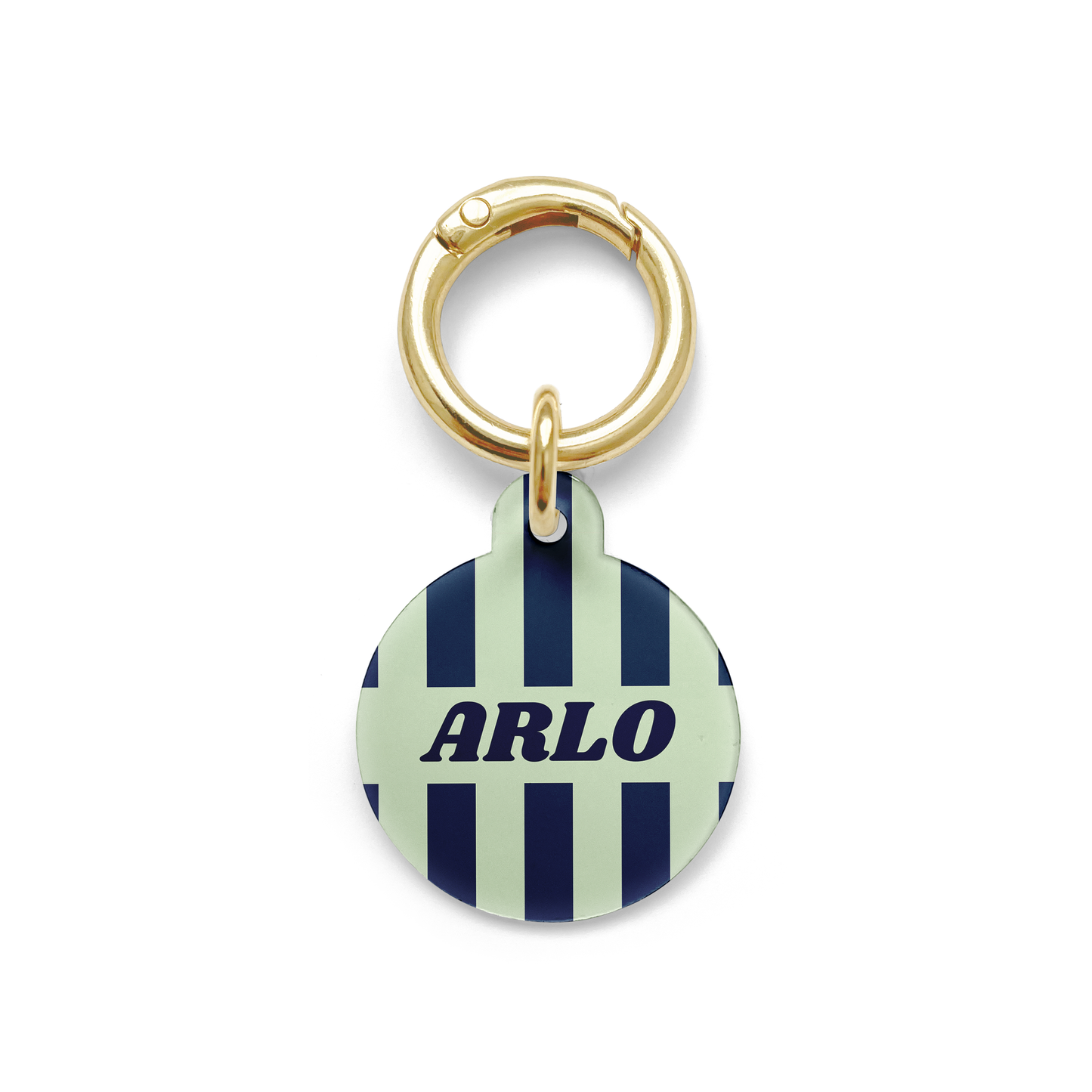 Blue Pinstripe Pet ID Tag