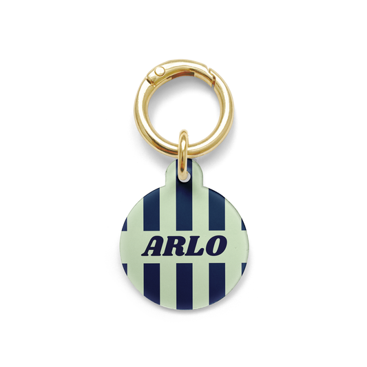 Blue Pinstripe Pet ID Tag