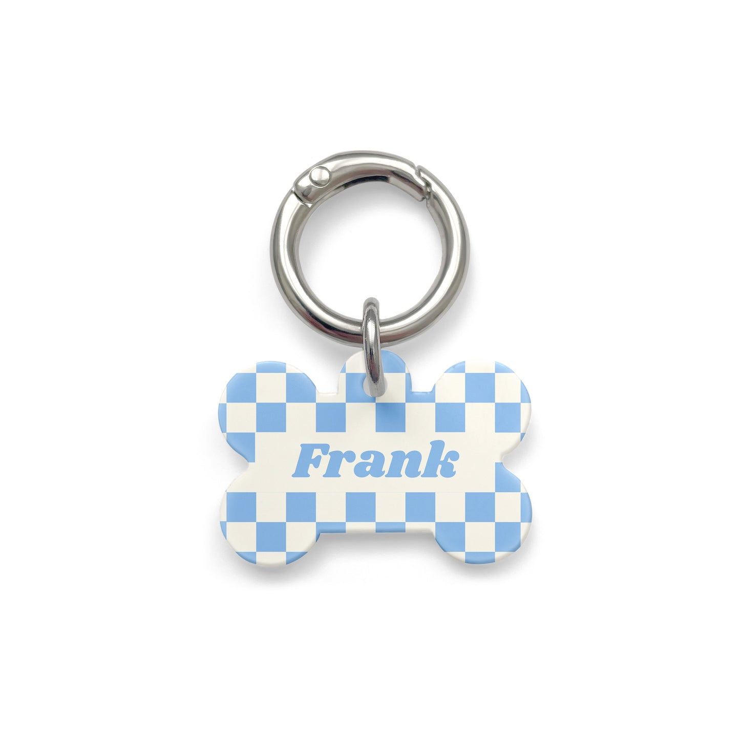 Blue Checkerboard Pet ID Tag
