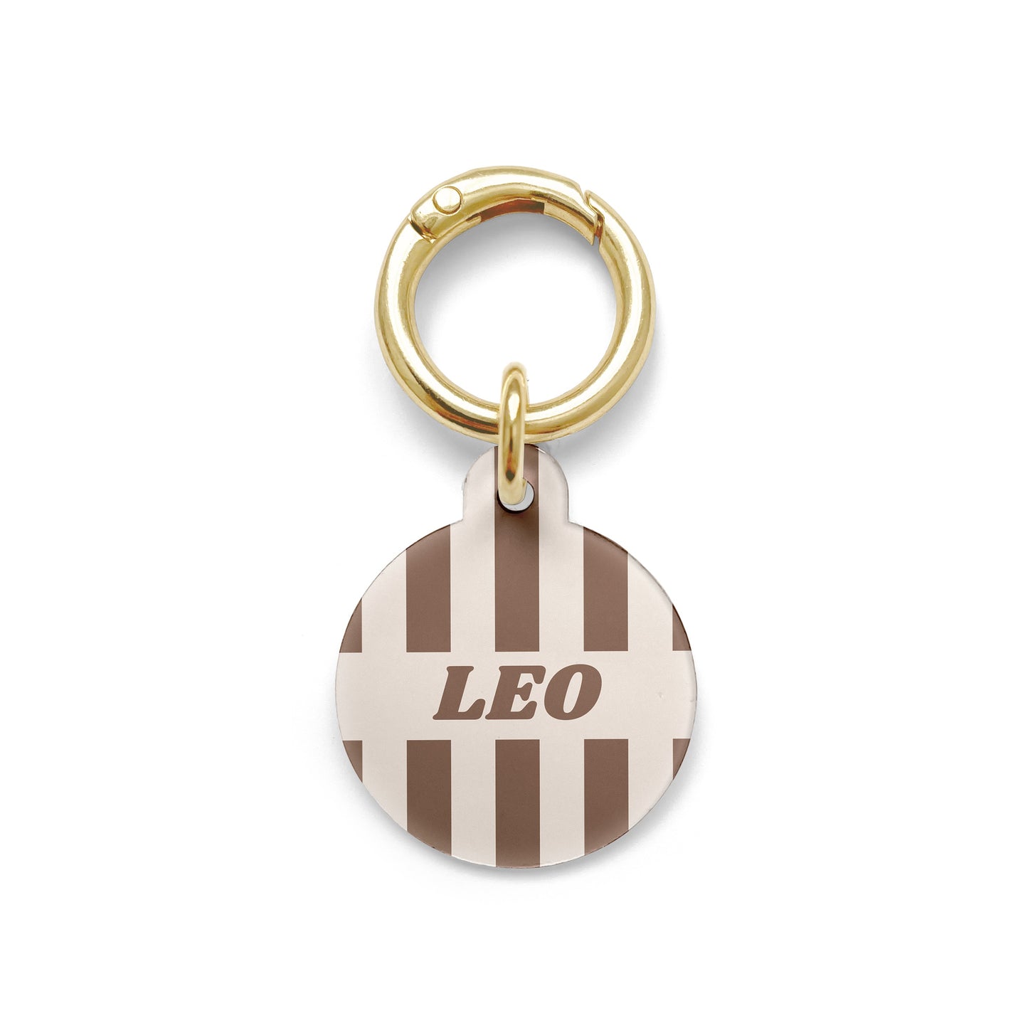 Brown Pinstripe Pet ID Tag