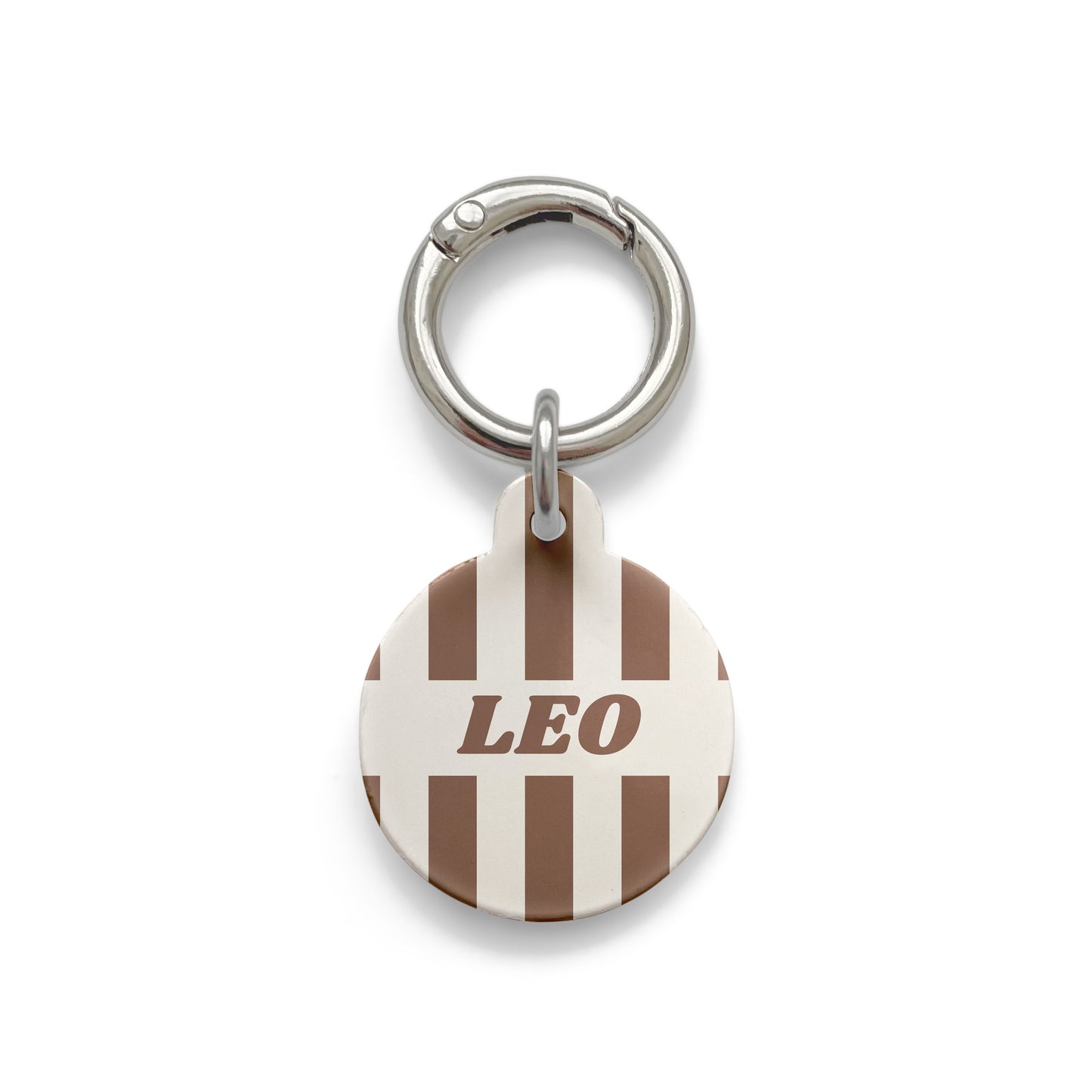 Brown Pinstripe Pet ID Tag